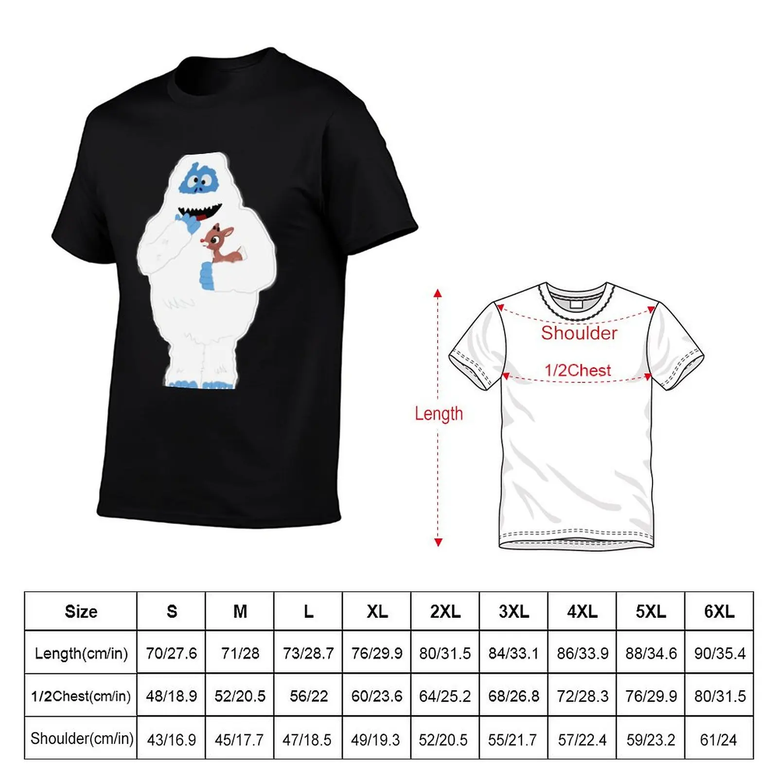 Фото Классический рождественский Абоминабл-Снобмен с Рудольфом? Футболки GraphicLoveShop для мужчин, хлопковые футболки №2
