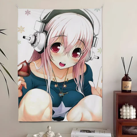 Anime Game-Super S-SonicoES Sexy Tapestry Perfect For Home&Living Bedroom Decor Wall Art Backdrop Banner