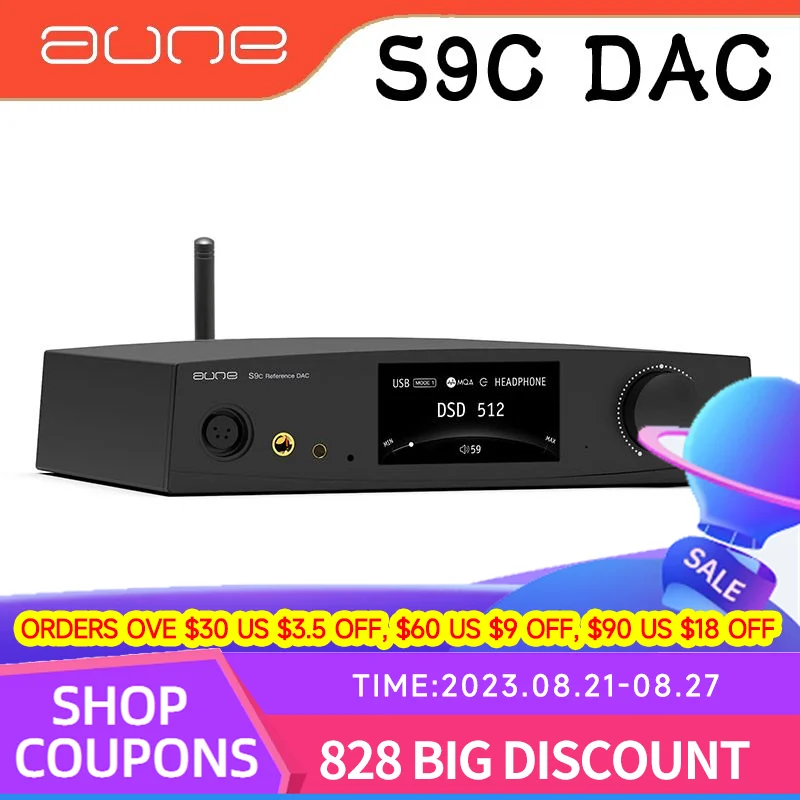 

AUNE S9c PRO Decoder Ear Player All-in-one High Power Fully Balanced Headset Fever HiFi Music USB Sound Card Dual ES9068AS Chip