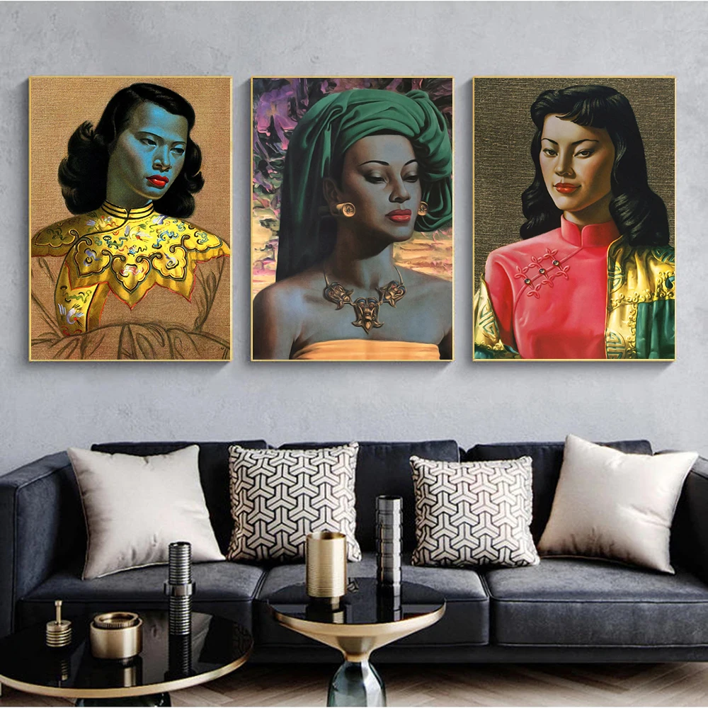 Винтажный постер с балийской девушкой Репродукция картина маслом на холсте