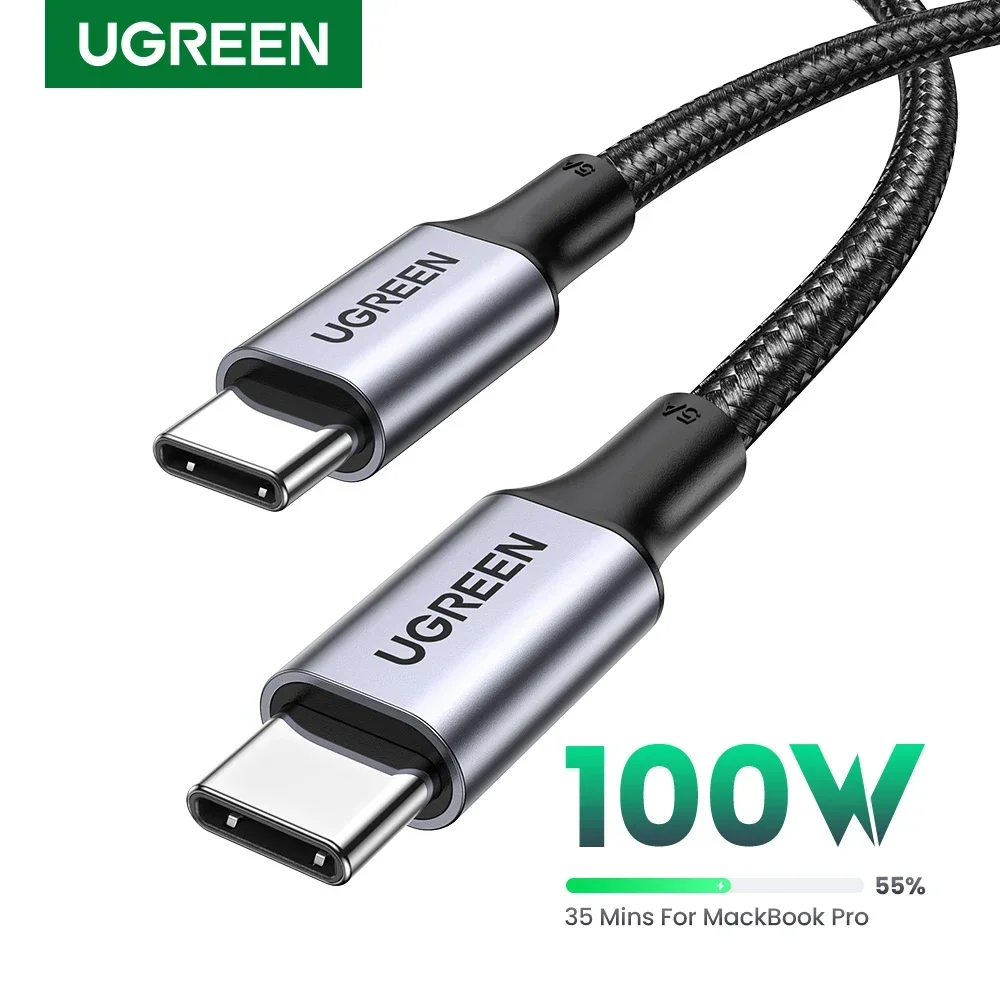 Кабель UGREEN USB Type-C PD для быстрой зарядки 100 Вт кабель C-USB C зарядное устройство Apple