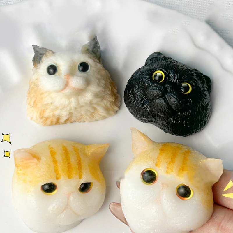 1 шт. мягкая липкая мини-имитация кошачьей головы расслабляющая игрушка