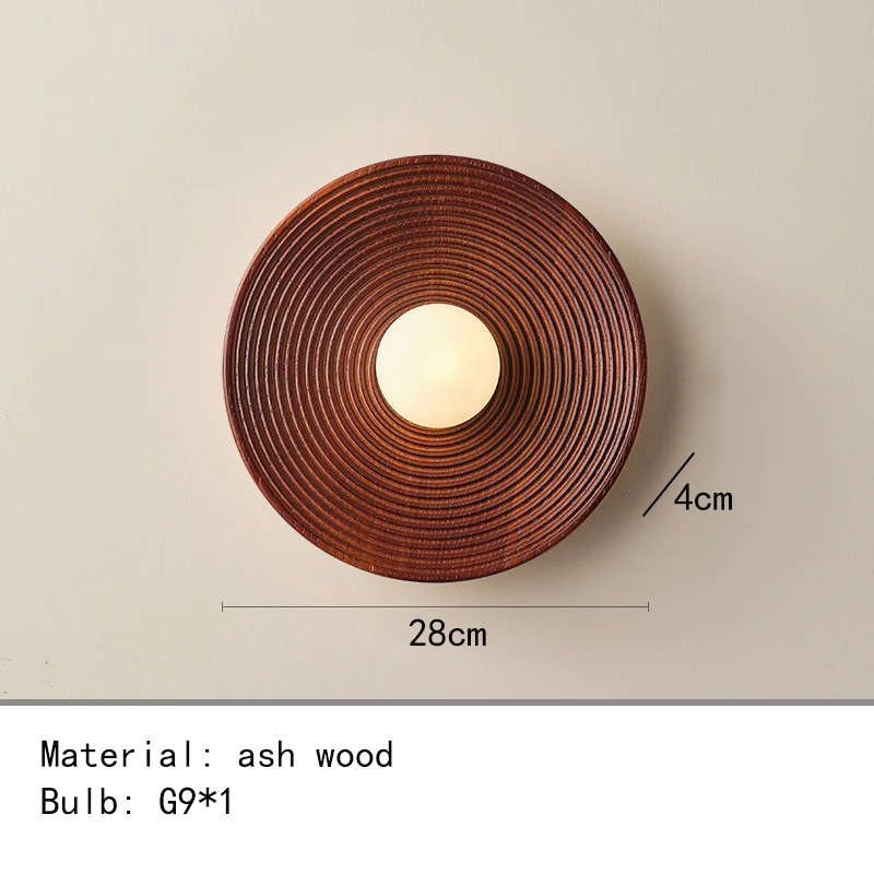 

Настенная лампа IWP, круглая, дерево, белый стекло