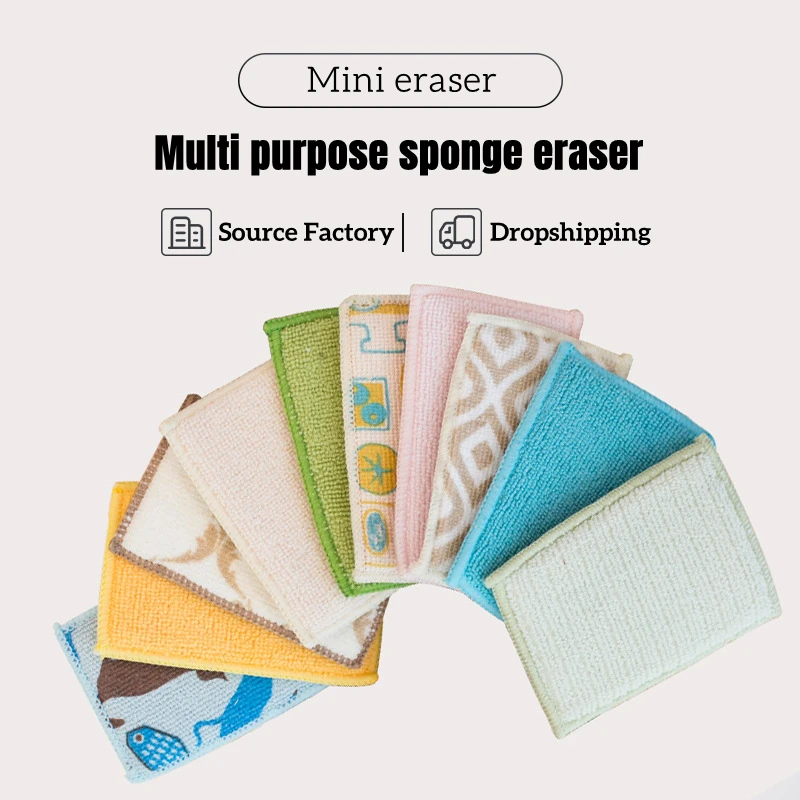 

5/10pcs Mini Kitchen Dishwashing Sponge Multipurpose Office Bathroom Microfiber Sponges Eraser Cleaning Tool for Small Utensils