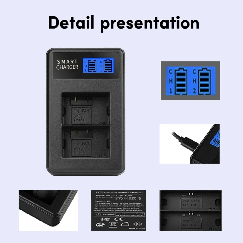 Тонкое зарядное устройство с ЖК-дисплеем Micro USB надежный зарядный аксессуар для DMC