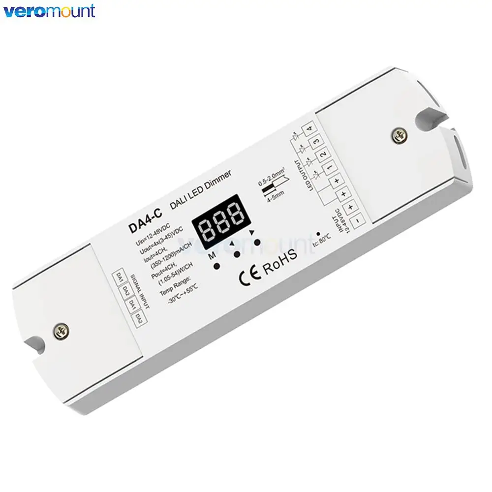 Skydance 350-1200 мА 150-500 12 В-48 В постоянного тока 4-канальный диммер DALI DA4-C (DT6) контроллер CC