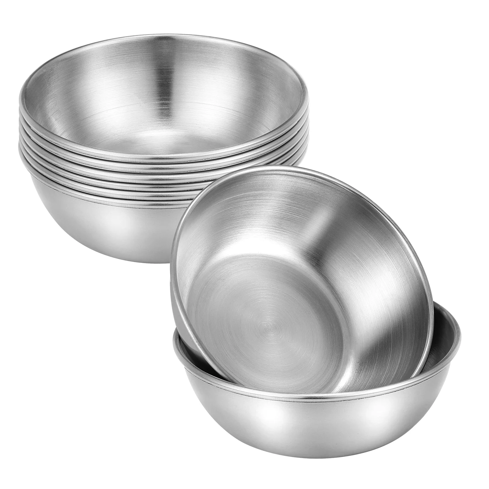 

8Pcs Dipping Bowls Stainless Steel Sauce Dishes Round Seasoning Dish Saucer Appetizer Serving Plates for Restaurant Home