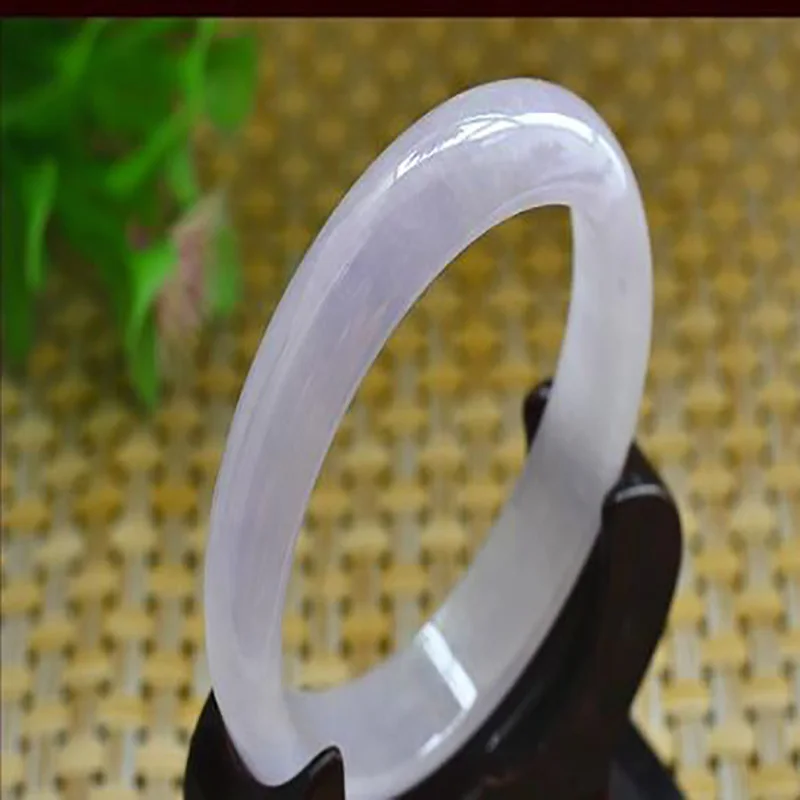 Браслет из Мьянмы со льдом фиолетового нефрита Изумрудный ярко-фиолетовый