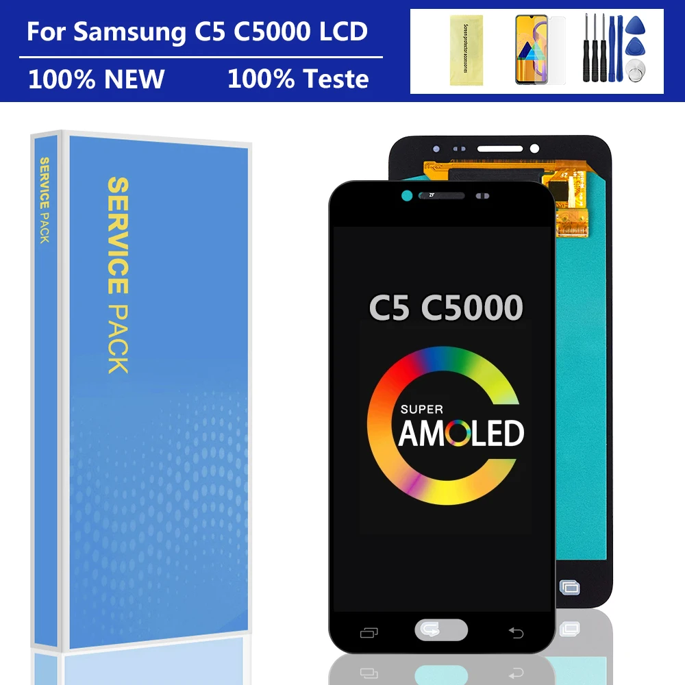 Купи Оригинальный 5, 2 ''для Samsung C5 C5000 SM-C5000 ЖК-дисплей экран Замена для Samsung Galaxy C5 дисплей ЖК-экран модуль за 2,443 рублей в магазине AliExpress