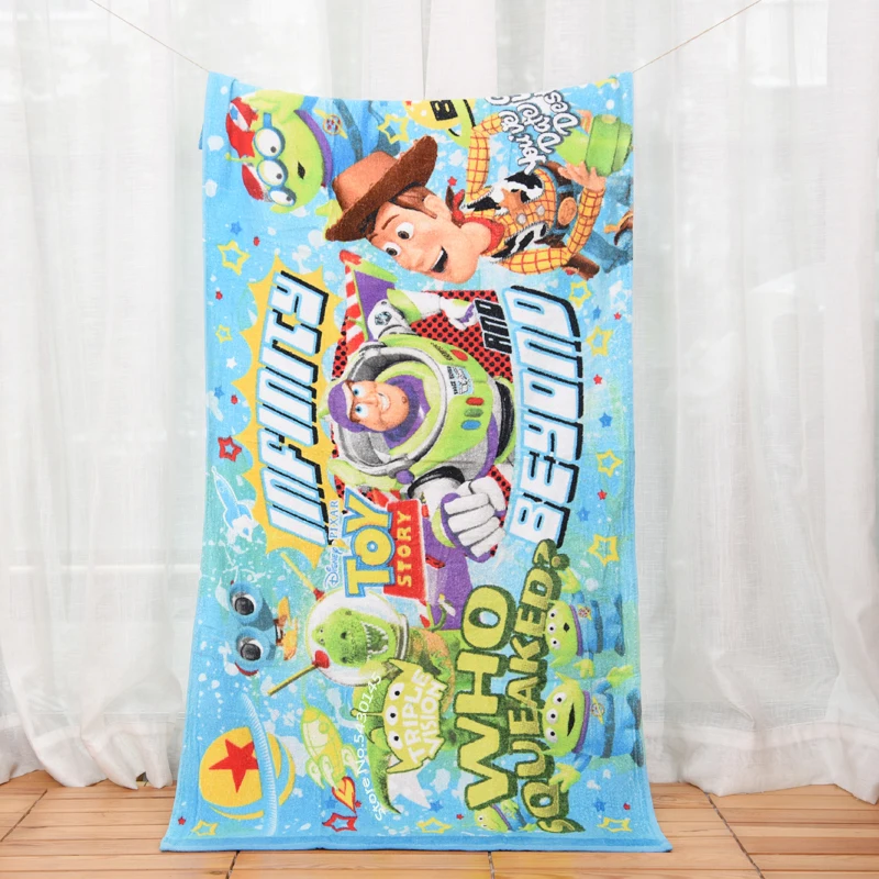 Disney Cotton Children's Bath Towel Cartoon Bathrobe Cloak Swimming Beach Towel Mickey Mouse Minnie Toy Story Baby Gift 60x120cm