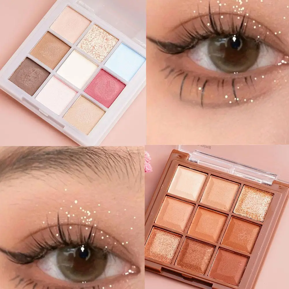 

9 Colors Glitter Eyeshadow Palette Pearlescent Matte Earth Color Acrylic Eye Shadows Palette Waterproof Korean Makeup Cosmetics
