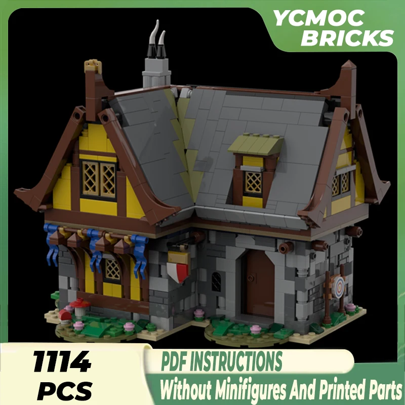 

Moc Building Blocks Modular Street View Medieval Tavern Technical Bricks DIY Assembly Construction Toys For Childr Holiday Gifts