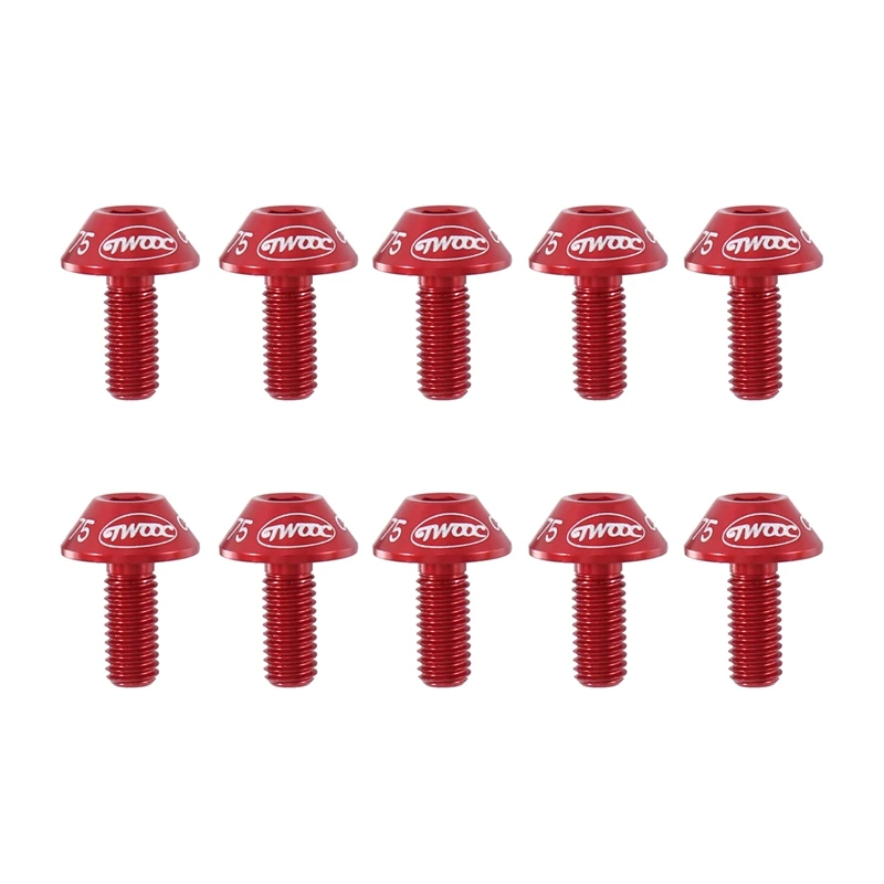 

Twooc 10Pcs M5 X 12 Kettle Frame Screw Bicycle Screw Mountain Bike Accessories Aluminum Alloy Cycling Accessories