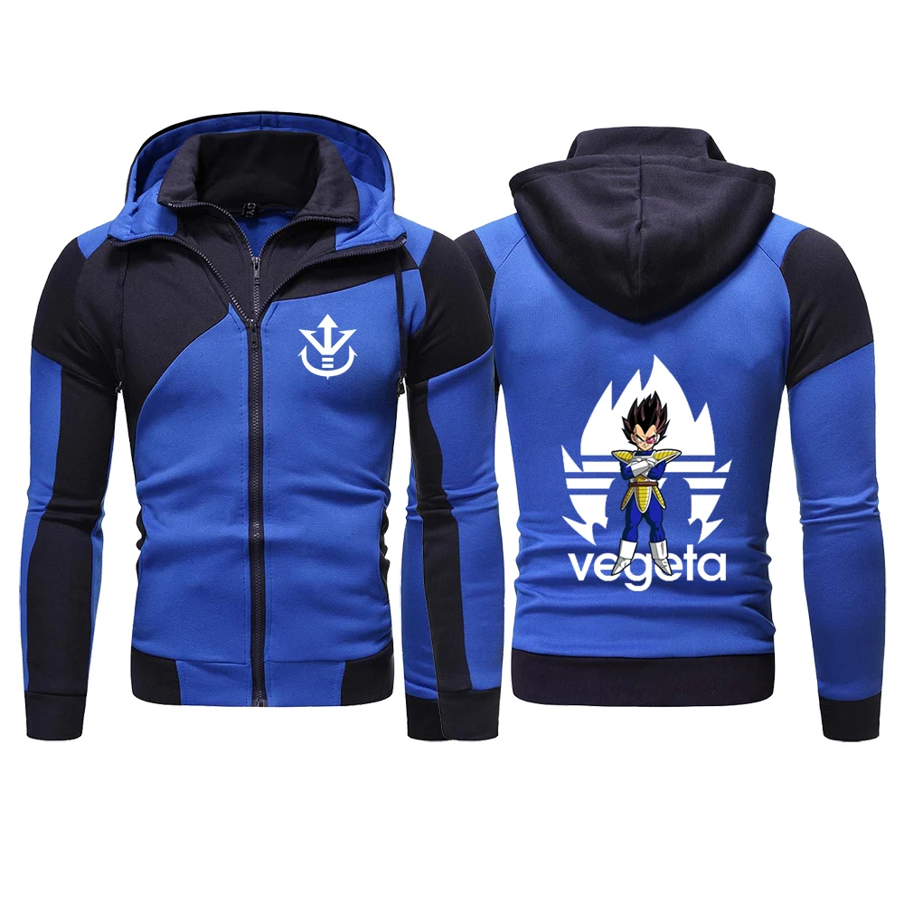 Фото Мужская классическая куртка-худи Saiyan Vegeta 2026 класса люкс с молнией, весенне-осенняя, с принтом логотипа Dragon Ball, популярная модель №4