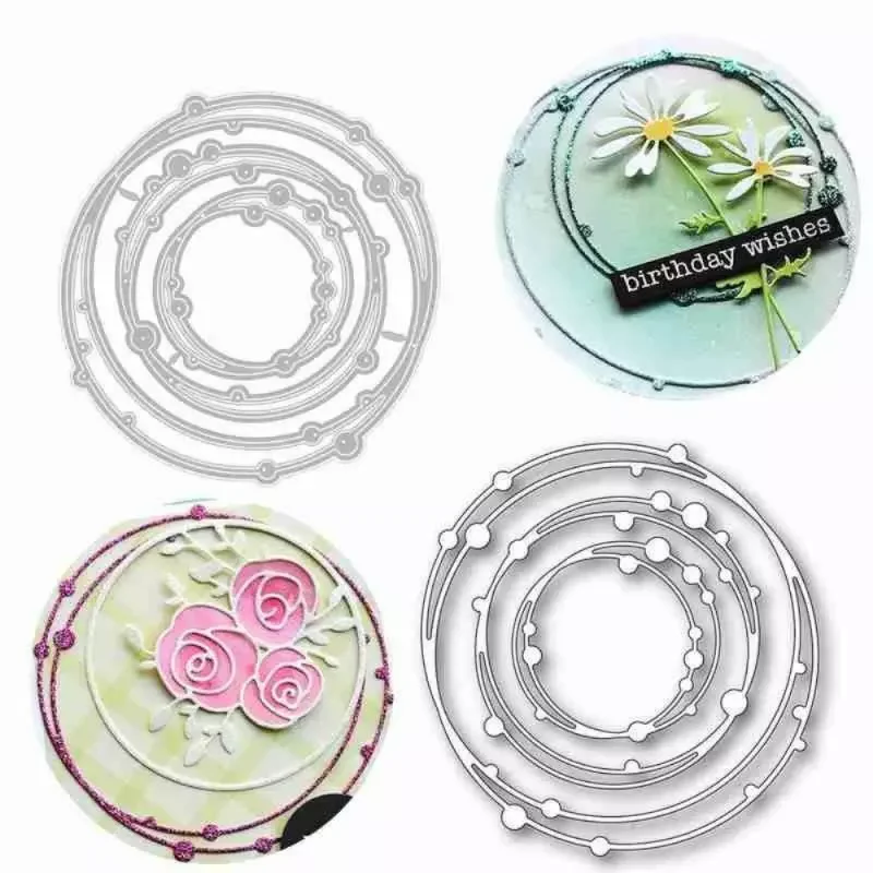 

Spot Coil Circle Ring Cutting Dies Cake Decoration Metal Mold Scrapbook Embossing Paper Craft Knife Mould Stencil Stamps Dies
