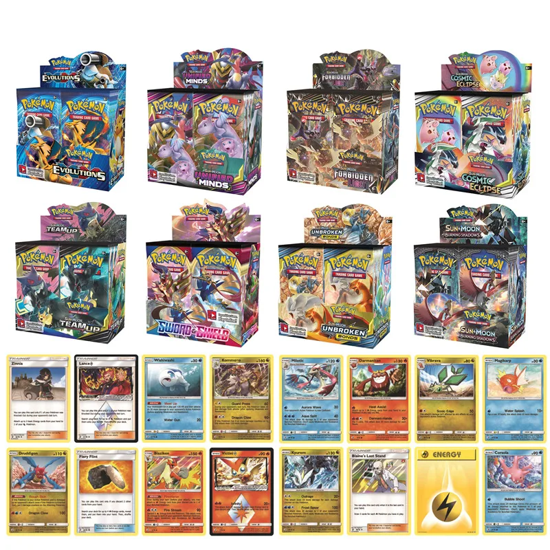 

360/324pcs 360pcs Pokemon Mega Card Wholesale Poke mon Game Card Poke mon Playing Card for kids