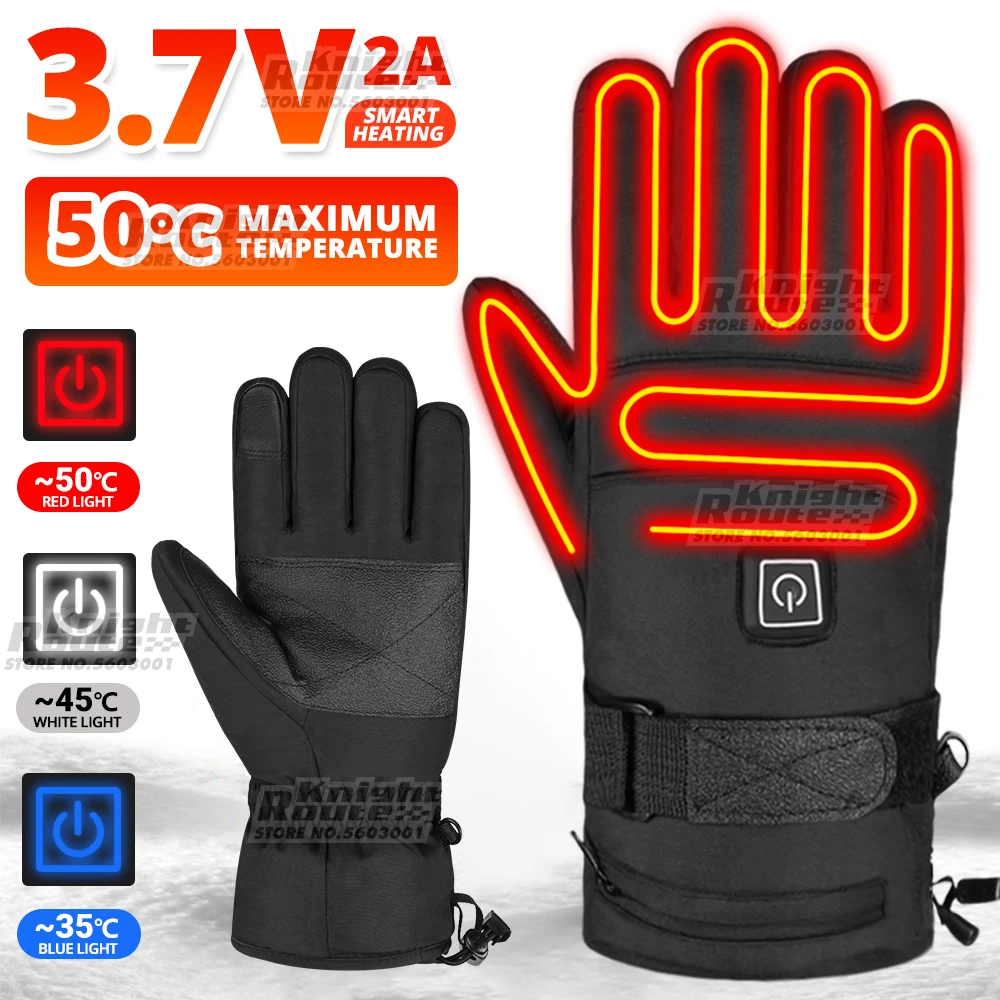 

Перчатки с подогревом для мужчин, 5 В/5000 мАч, мотоциклетные перчатки, перчатки для сноуборда, женские перчатки для сенсорного экрана, для кемпинга, водонепроницаемые, для катания на лыжах и зиму