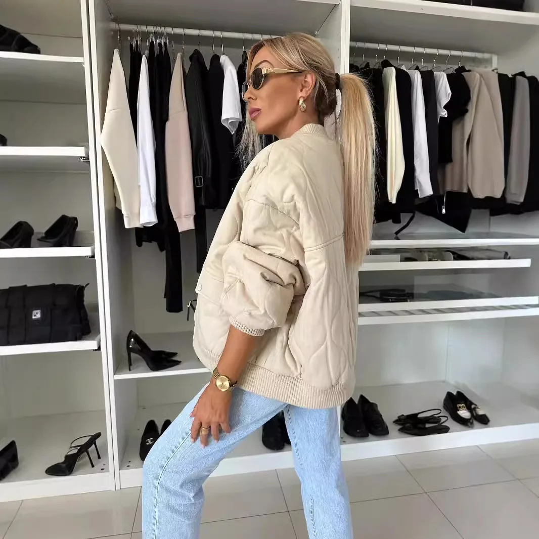 2024 новая зимняя однотонная повседневная хлопковая куртка на молнии с длинными