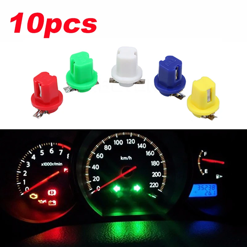 

10pcs Car Indicator Light B8.5 5050 Led 1 SMD T5 Dashboard Light Instrument Panels Bulbs Lights Car Interior Switch Lamps 12V