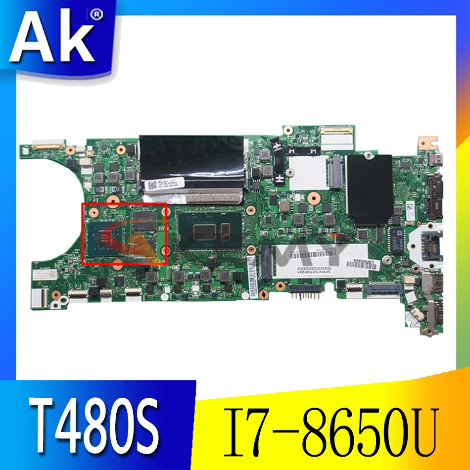 

Akemy For Lenovo ThinkPad T480S Laptop motherboard ET481 NM-B471 SR3L8 I7-8650U CPU MX150 2G GDDR5
