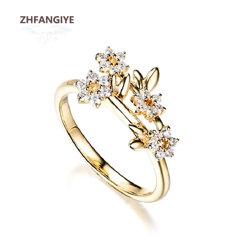 

New Arrival Women Ring Accessories 925 Silver Jewelry with Zircon Gemstone Flower Shape Finger Rings for Wedding Party Gifts