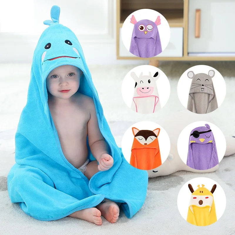 Baby Bath Towel Childrens Bath Towel Kids Beach Towels Swimming Towels Cute Animal Shaped Cotton Towel Hooded Towels Whale Shark