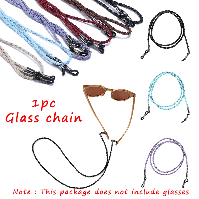 

Sunglasses Rope Chain Leather Woven Braid Glasses Lanyard Strap Neck Strap Eyeglass Cord Adjustable Sunglasses Band Cord Holder