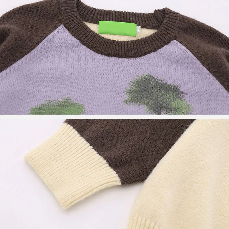 Пуловер мужской/женский трикотажный с круглым вырезом Осенний