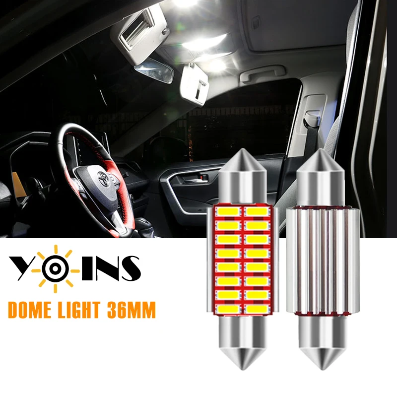 10pcs 36MM C5W Canbus Interior Dome Light Festoon 16 4014 SMD LED Car Reading Lamp White/Ice Blue Auto License Plate Trunk Bulb