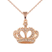 fashion diamond necklace prestige crown gold pendant necklace variety of choices gift selection girl female clothing accessories
