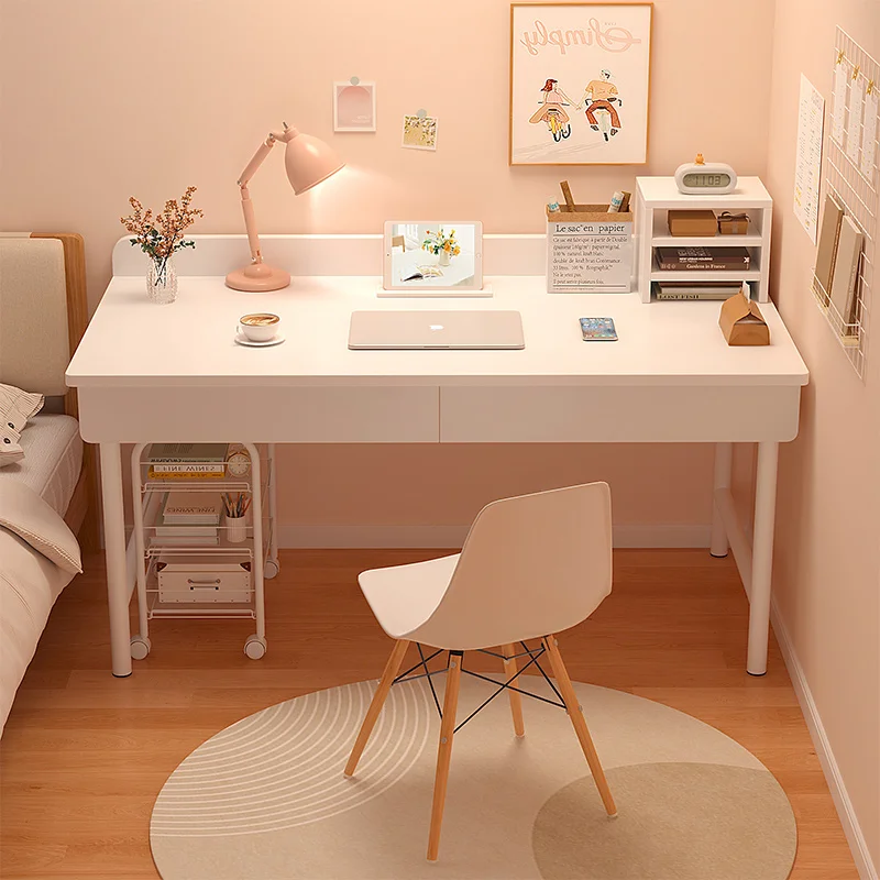 

White Bed Table Laptop Computer Desk Storage Study Girl 1 Shaped Organizers Desk Bedroom Women Rangement Bureau Dressing Room