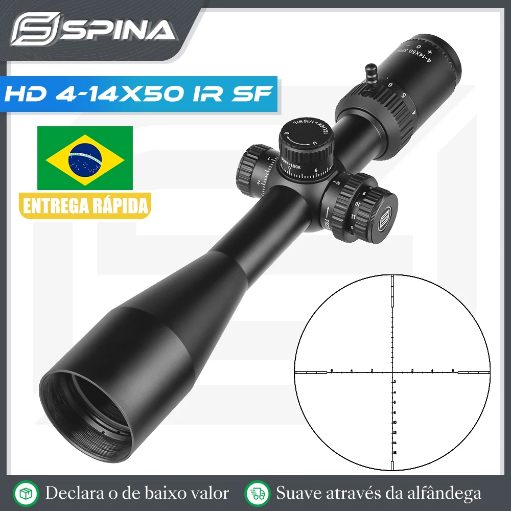 

Оптический прицел SPINA OPTICS HD 4-14x50IR SF с боковым параллаксом Adj, тактический охотничий винтовочный прицел для страйкбола, прицел для снайперской стрельбы