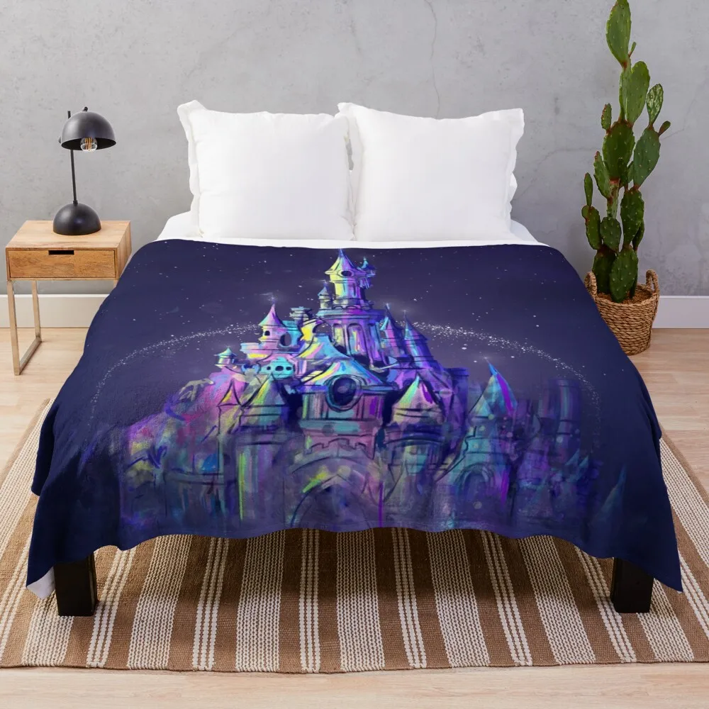 

Magic Princess Fairytale Castle Kingdom Fur Large Custom Travel Throw Blankets