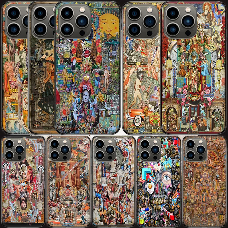 

Complex picture digital collage Phone Case For Apple Iphone 13 12 Mini 11 14 Pro Max Cover SE 2020 X XS XR 8 7 6 6S Plus 5 5S Sh