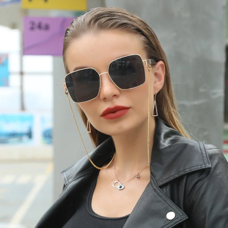 

Chain Sunglasses Women's New Anti-drop Chain Lanyard with Irregular Sunglasses Women's Trend Sunglasses Women Cat Eye