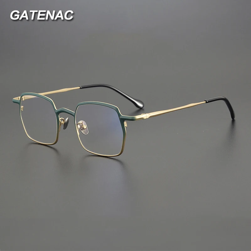 Оправа для очков из чистого титана в винтажном стиле мужчин и женщин