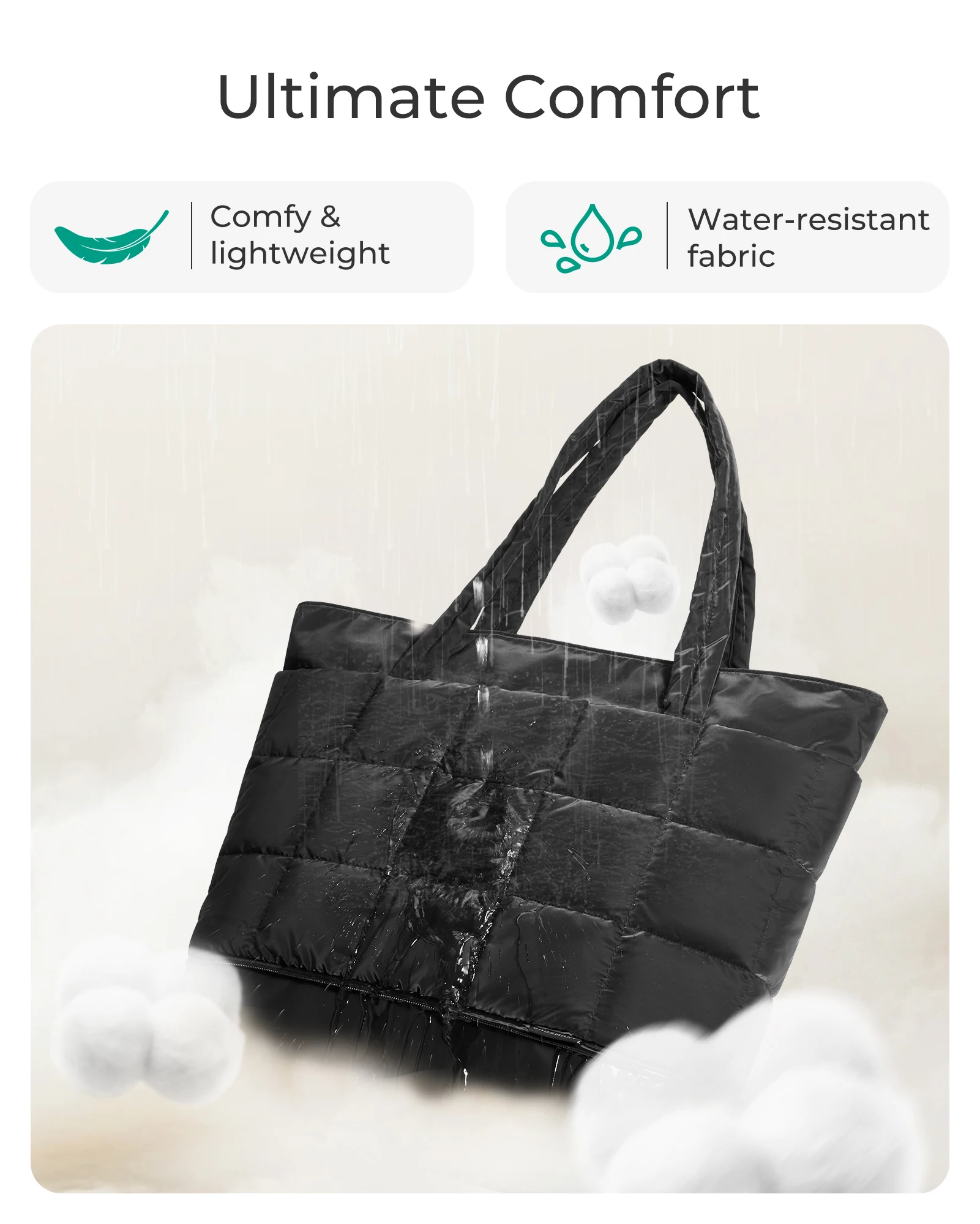 Фото BAGSMART дорожная большая сумка женская расширяемая сумка для ручной клади на молнии водостойкая стеганая сумка для выходных для работы медсестры №3