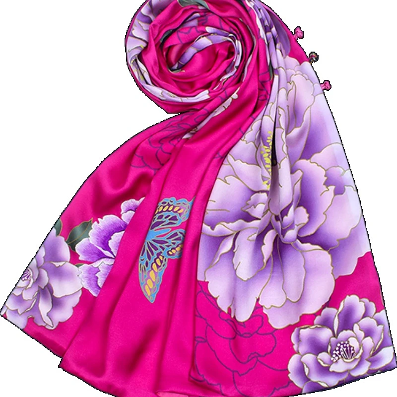 

2023 [Handmade Suzhou Embroidery] Autumn New Double-layer Heavy Silk Scarves, Women Shoulder Chinese Wind To Send Gifts