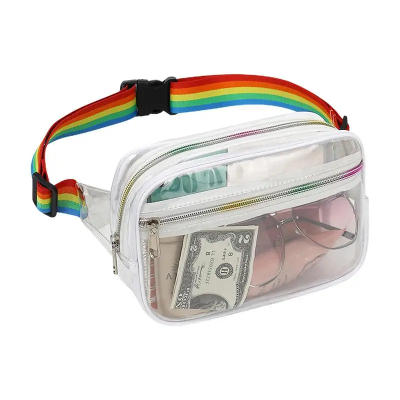 

Clear Belt Bag Waist PVC Bag Transparent Fanny Pack Waterproof Foldable Adjustable Storage Bag Portable For Cell Phone Travel
