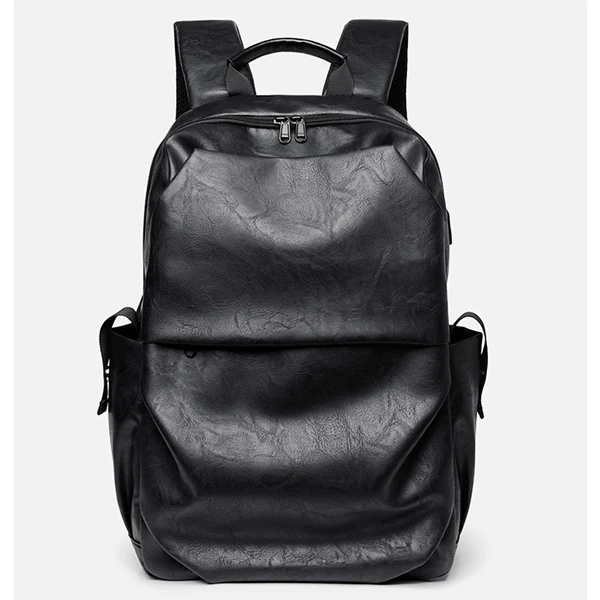 

Men Backpack Brand Artificial Leather Men Women School Bags Waterproof USB Charging Stundet Backpacks 2021 New