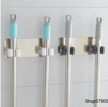 

Wall Mounted Mop Holder Brush Broom Hanger Storage Rack Kitchen Organizer Mounted Accessory Hanging Cleaning Tools