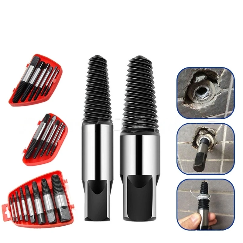 

5/6/8pcs Hex Screw Extractors Tool Center Drill Bits Guide Set Damaged Bolt Remover Removal Tools Speed Easy Out Set Power Tool