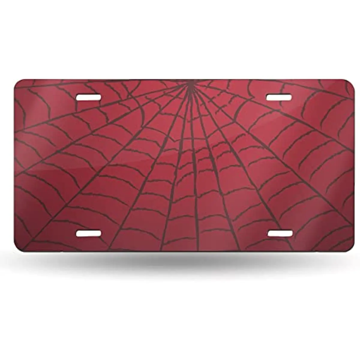 

License Plate,Red Spider Web Decorative Car Front License Plates,Vanity Tag,Metal Car Plate,Aluminum Novelty License Plate