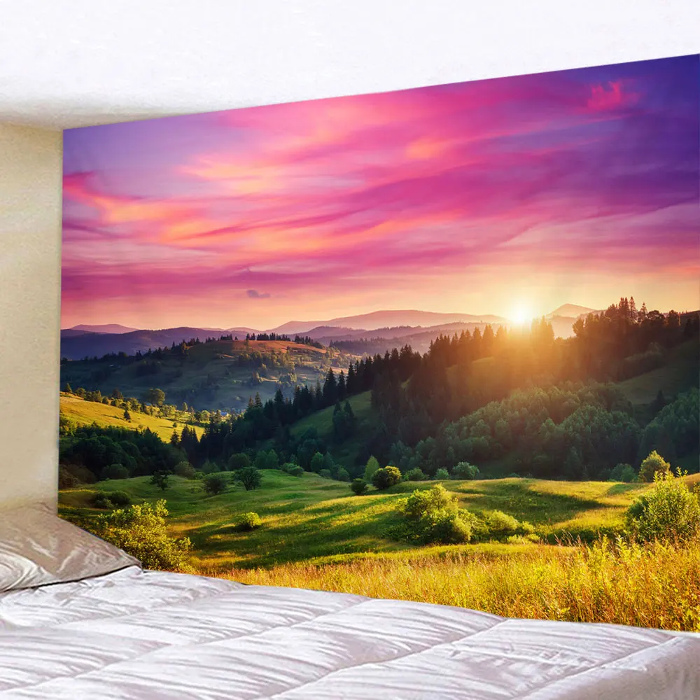 

Красивый большой настенный гобелен с изображением природного леса, дешевый хиппи настенный подвесной богемный настенный гобелены, Потолоч...