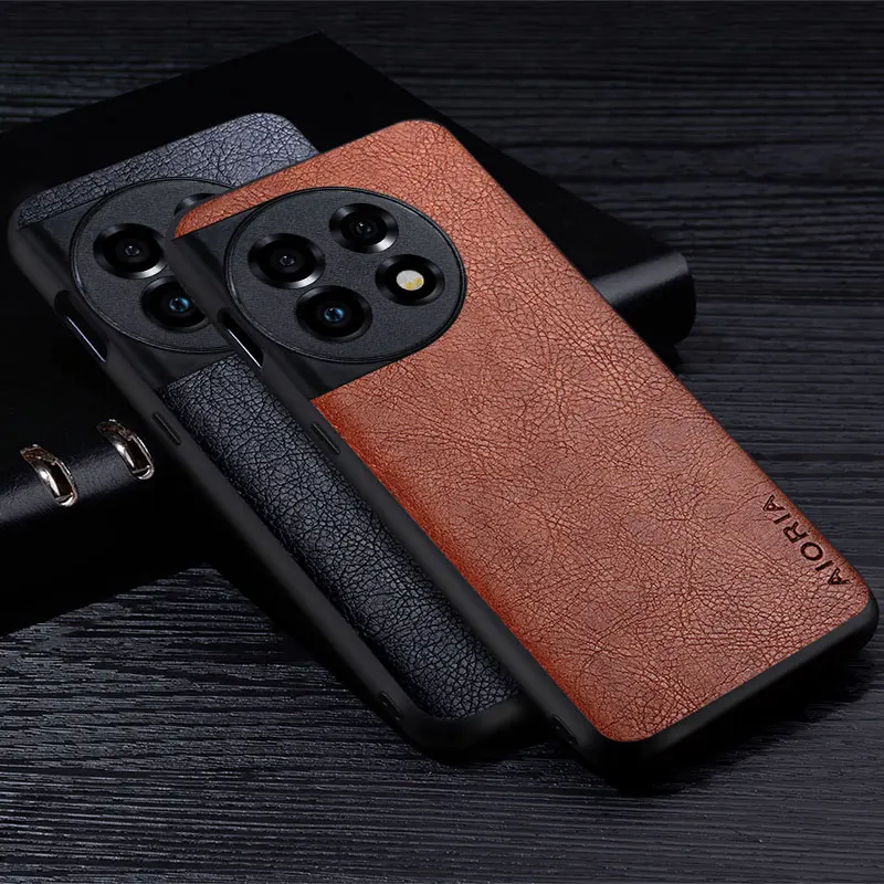 Luxury Leather Case For OnePlus 11 Premium Business Style Retro Litchi Pattern Back Cover for oneplus 11 phone case