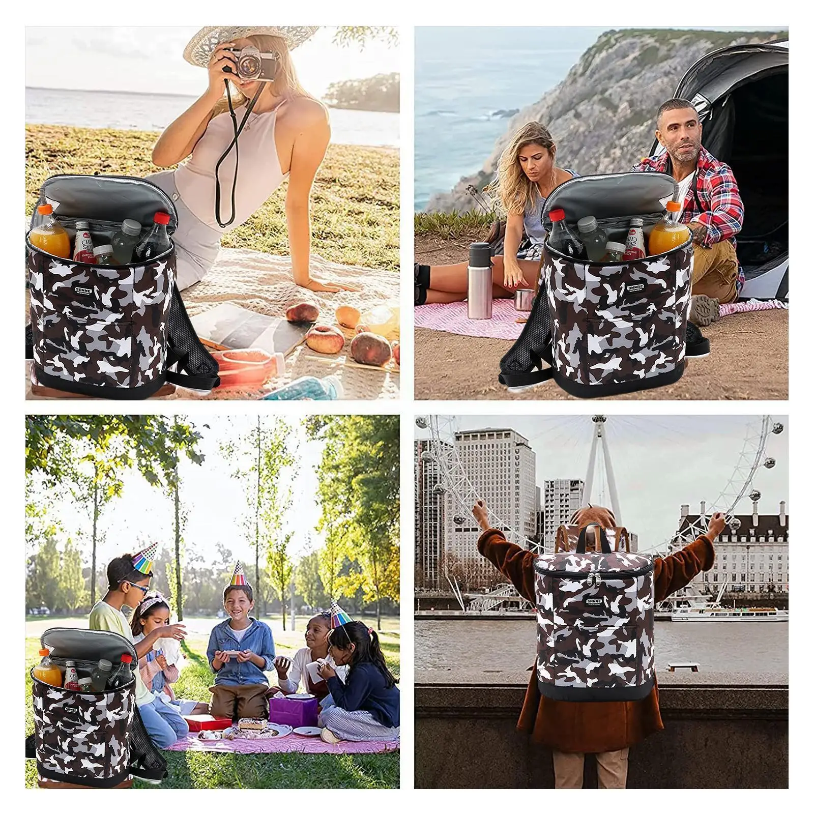 

Outdoor Insulated Picnic Bag Camouflage Shoulders Eva Bag Red Wine Bag Ice Waterproof F7q5