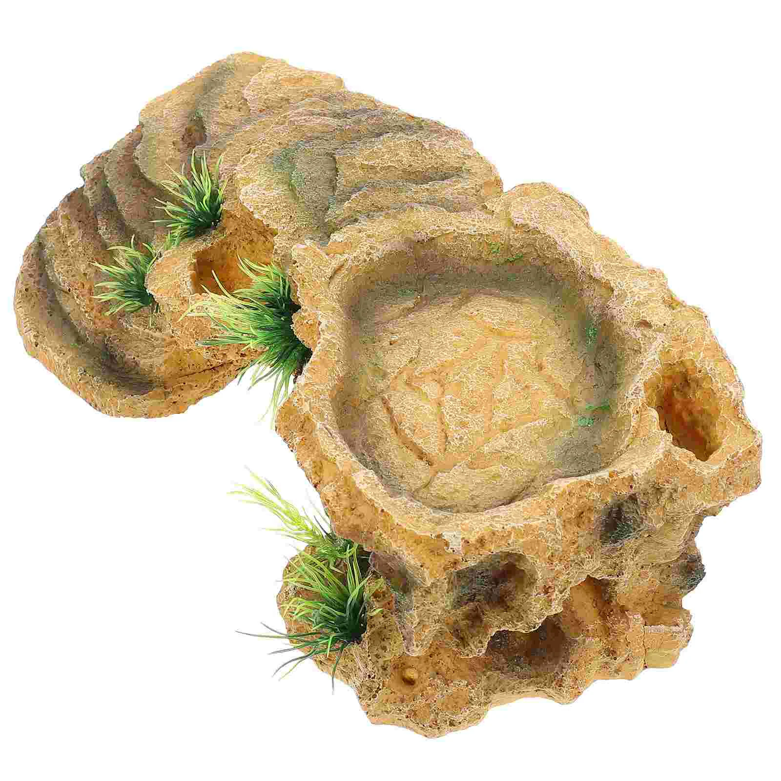 Ящерица черепаха терраса скрывающее укрытие аквариум украшение в виде рыбы хаки