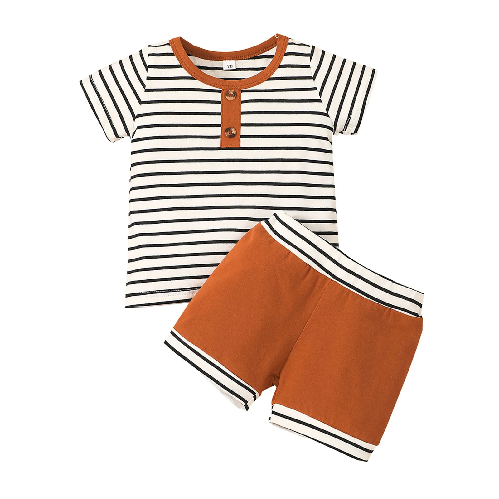 

Sleeve Printed T-shirt Infant 3M-18M Girls Tops Baby Striped Shorts Boys Anime Clothes Outfits Ideas Cutest Outfits for Teens