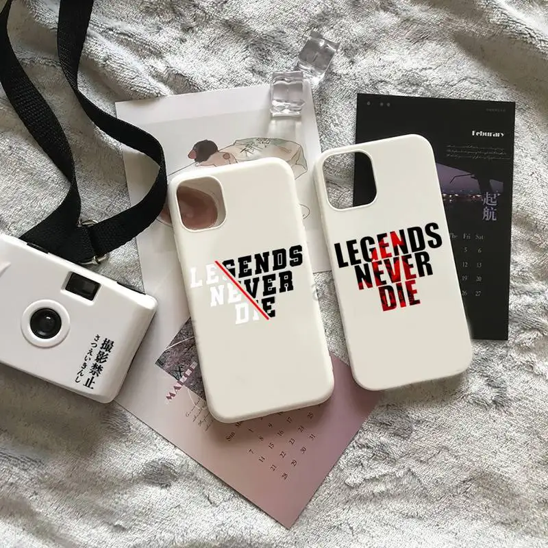 

legends never die Phone Case Candy Color for iPhone 6 7 8 11 12 13 s mini pro X XS XR MAX Plus