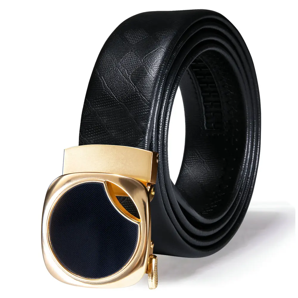 

Men Blet Luxury Genuine Leather Black Gold Metal Automatic Buckle Fashion Designer Cowskin High Quality Male Strap Jeans DK-2311